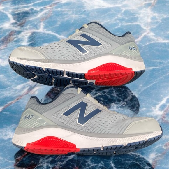 New Balance 847 v4 Walking Shoes Men’s 11.5 2E Wide Gray Navy Red  Stability - Picture 9 of 11
